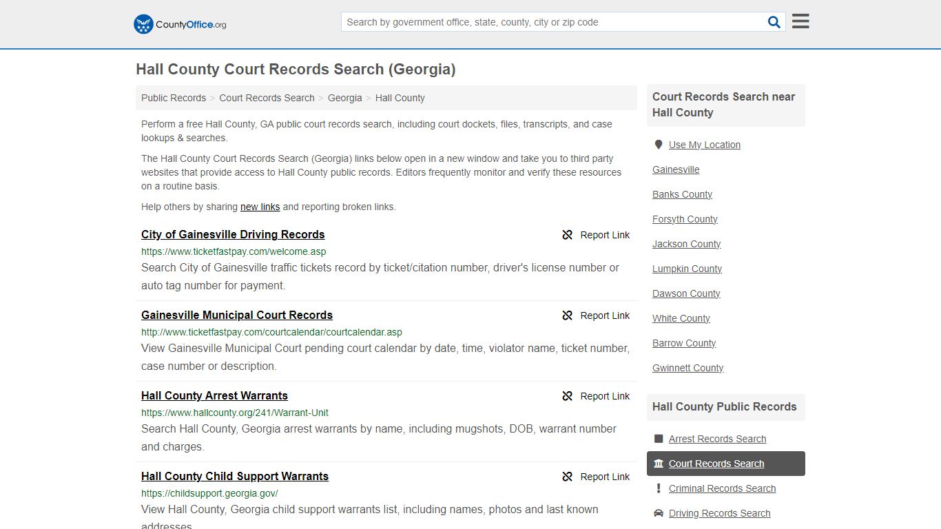 Hall County Court Records Search (Georgia) - County Office